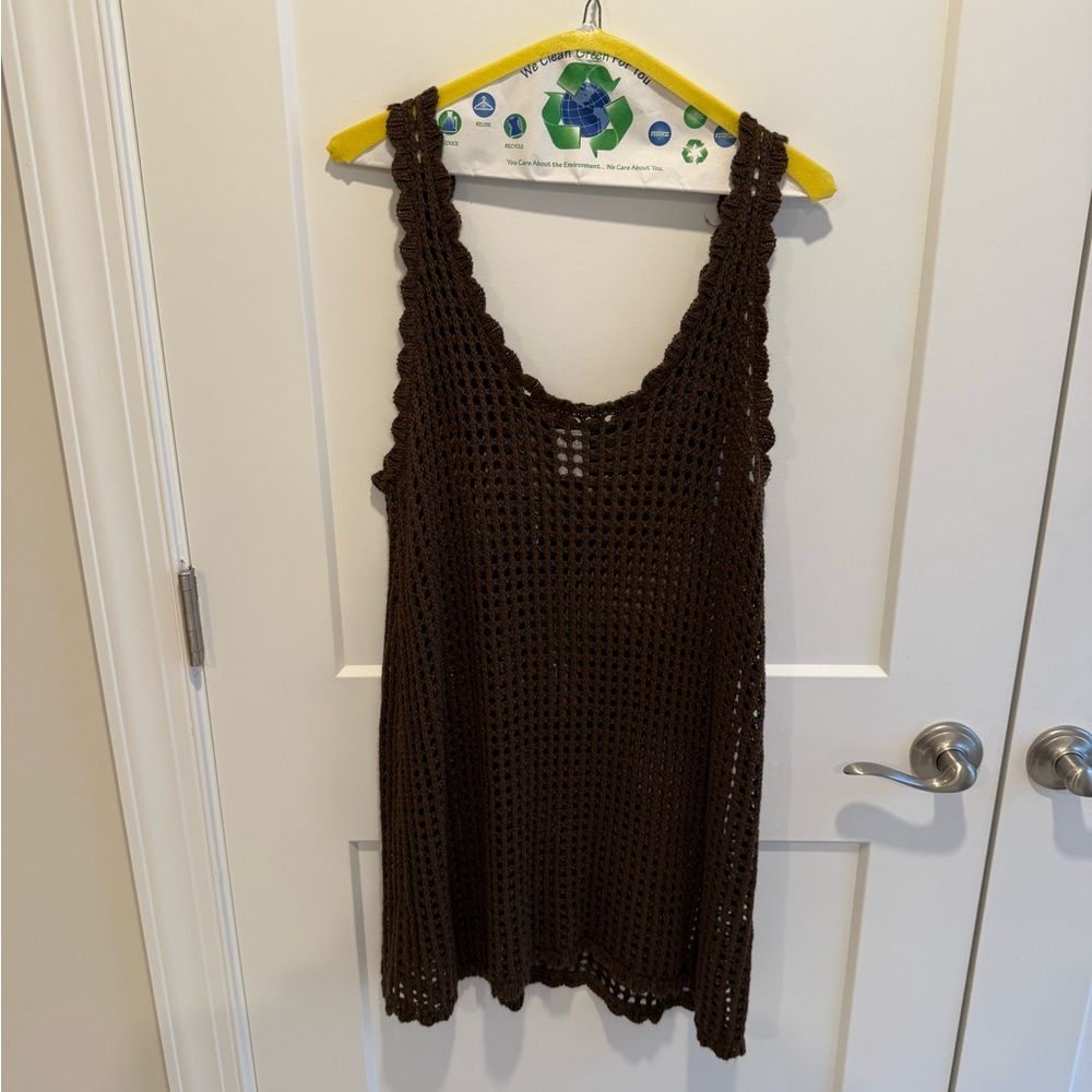 Wild Fable Chocolate Brown Knit Swim Suit Cover Up